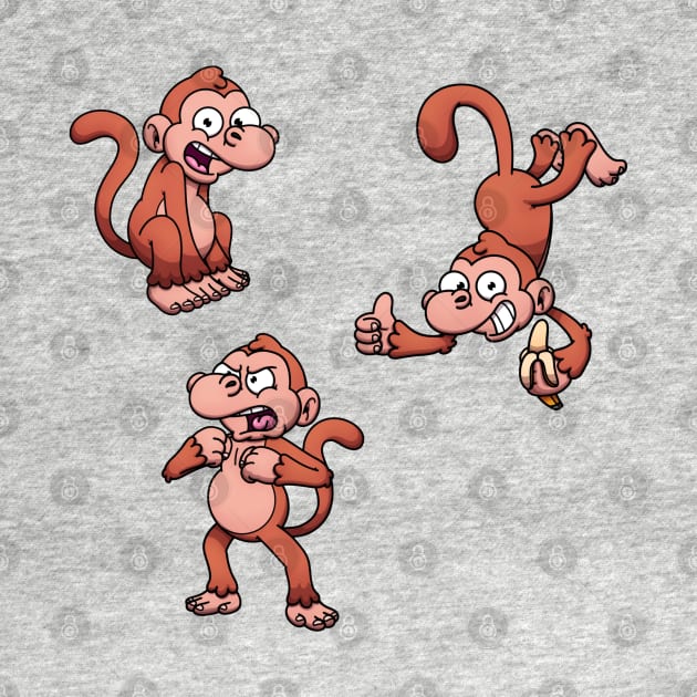 Cute Monkey Sticker Pack by TheMaskedTooner